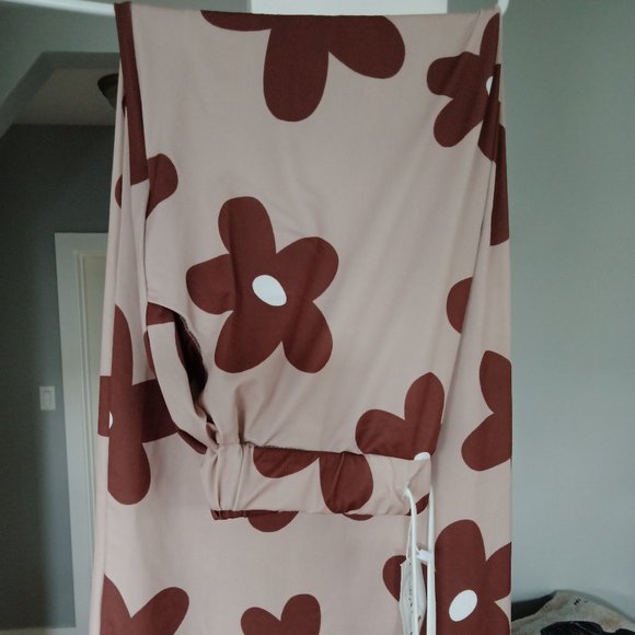 FLORAL MAXI SKIRT, BEIGE, BROWN, WHITE - Picture 1 of 1